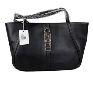 NWT Cavalli Class Sandra Shopper Tote Bag Black Onyx Satchel Handbag Retail $118